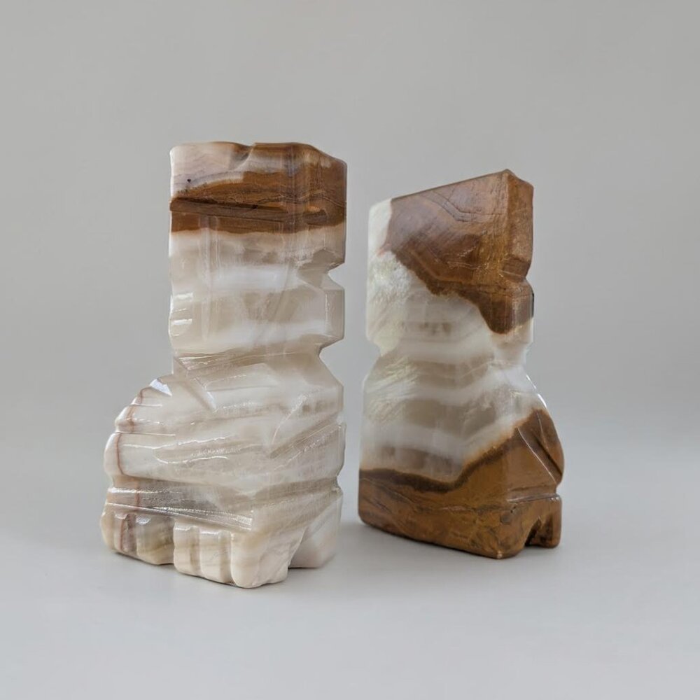 Vintage MCM 1960s  Italian Onyx Sphinx Bookends